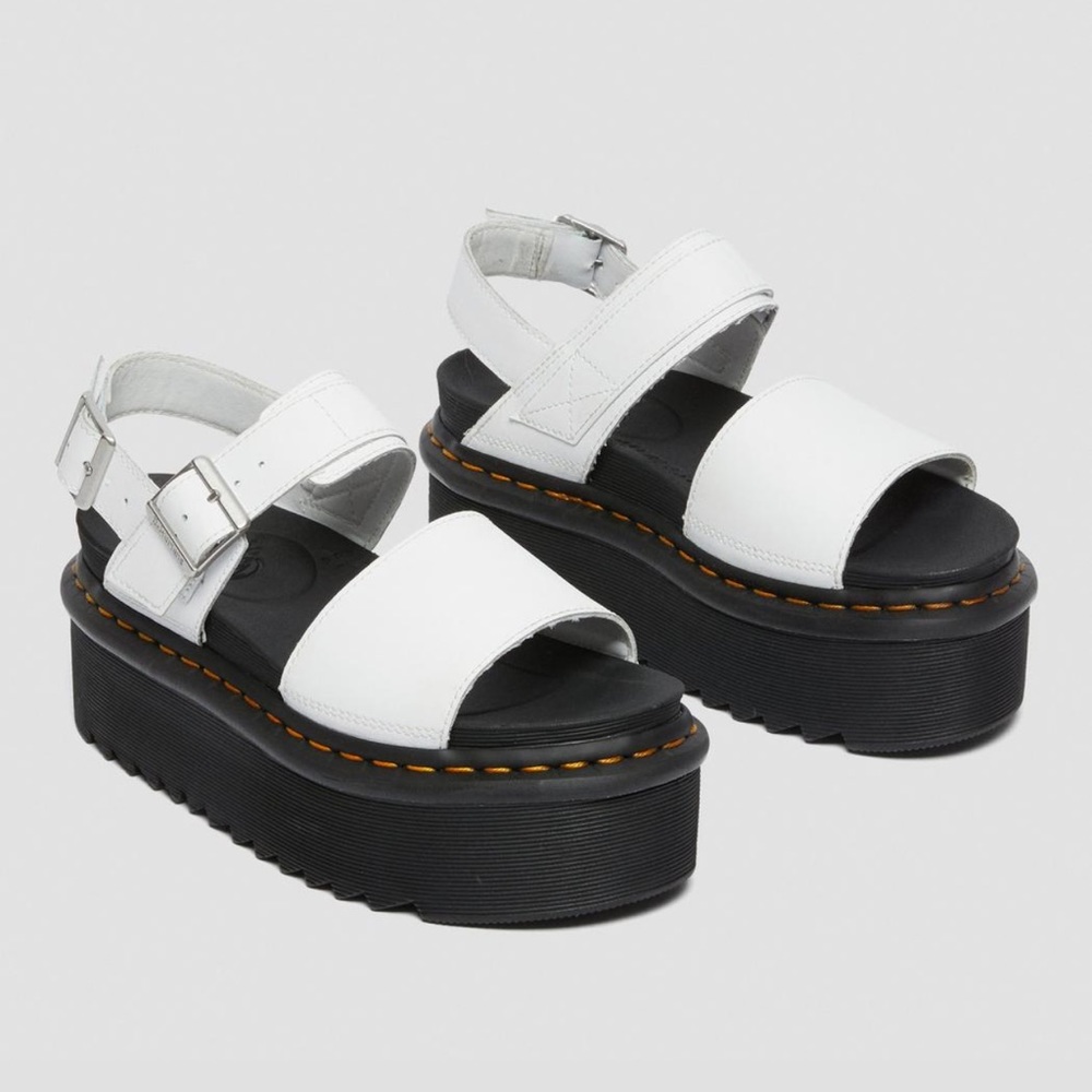 Dr Martens VOSS WOMEN'S LEATHER STRAP PLATFORM SANDALS